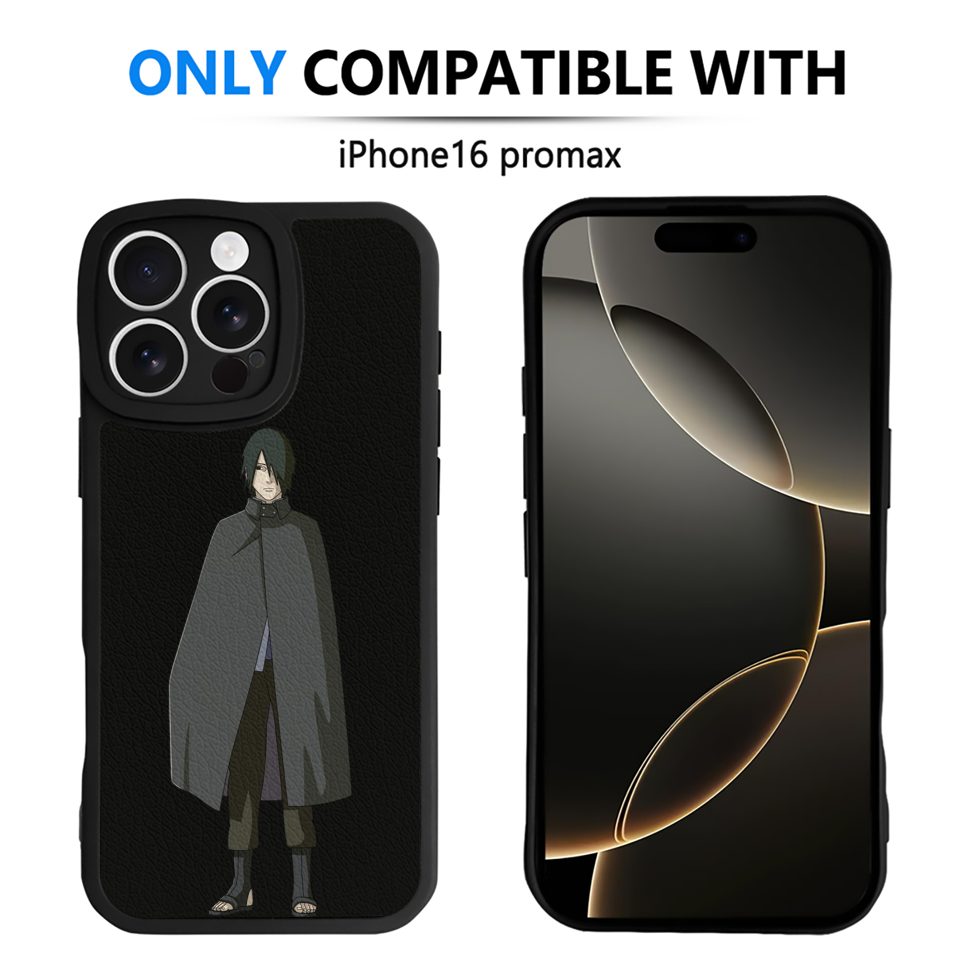 （画像用） NARUTO -ナルト- うちは サスケ Uchiha Sasuke 【iPhone 16シリーズ対応】シリコンスマホケース（レザー調） 材質：シリコン